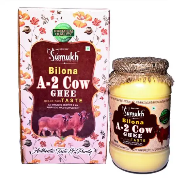 sumukh A2 Bilona Cow Desi Ghee, Danedar, Rich Aroma, Na...