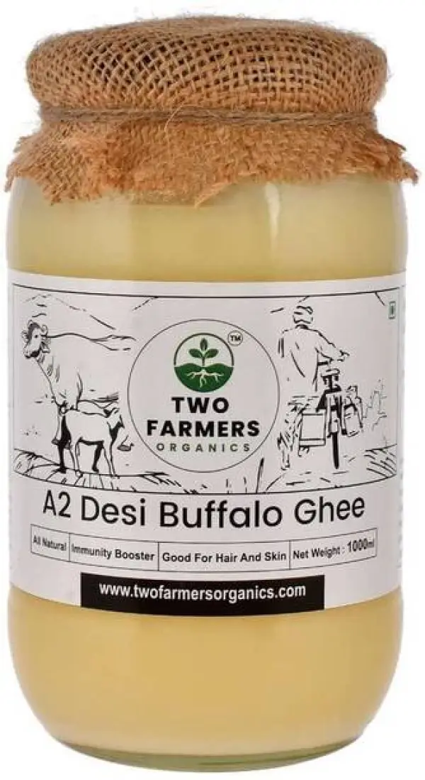 TWO FARMERS ORGANICS A2 Buffalo Ghee From Indian buffal...