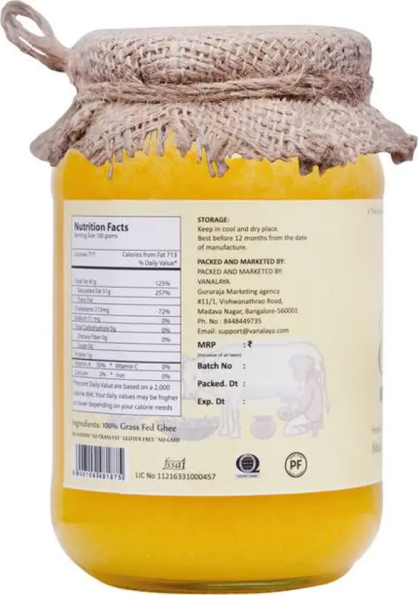 Vanalaya A2 Gir Cow Ghee, pure desi ghee made from trad...