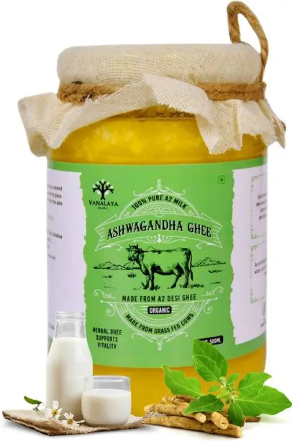 Vanalaya Ashwagandha infused Desi Cow ghee for energy a...