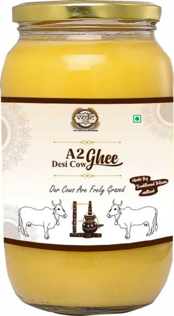 Vedic chakki A2 Desi Cow Ghee 1Ltr | Bilona Method | Pu...