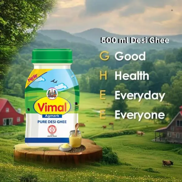 VIMAL Desi Ghee - Pure and Natural, 500 ml Bottle for C...