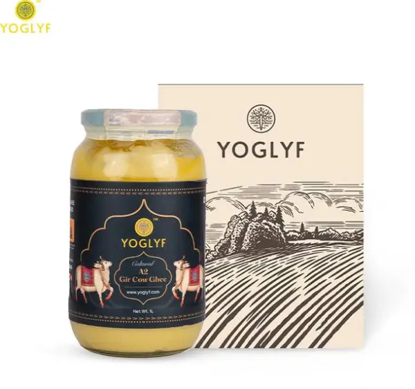 YOGLYF Gir Cow Organic A2 Ghee Vedic Bilona Made by Two...