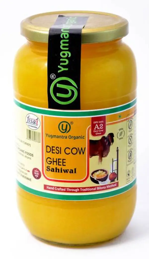 YUGMANTRA ORGANIC Pure A2 Desi Cow Ghee ( 1000 ml ) Gla...