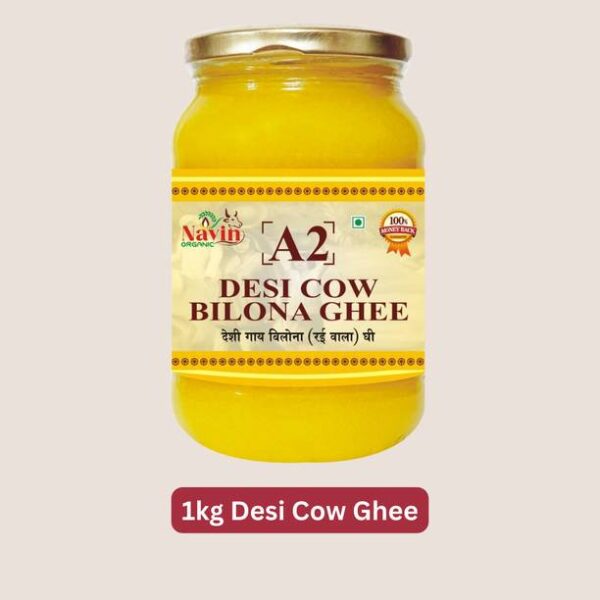 Navin Organic 100% Pure A2 Desi Cow Bilona Ghee Ghee Gl... - 1 kg