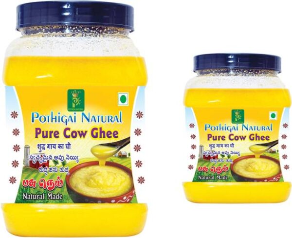 POTHIGAI NATURAL Pure Cow Ghee Combo Pack ( 1 Litre + 5... - 1.5 L, Pack of 2