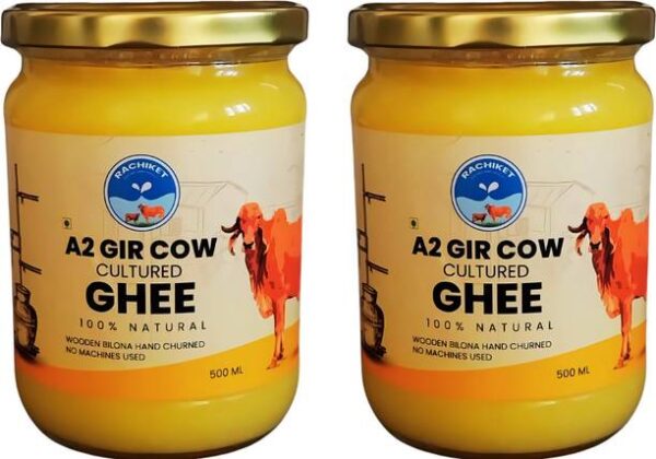 RACHIKET MILK & AGRO PRODUCT A2 Ghee, Made From Gir Cow... - 1 L, Pack of 2