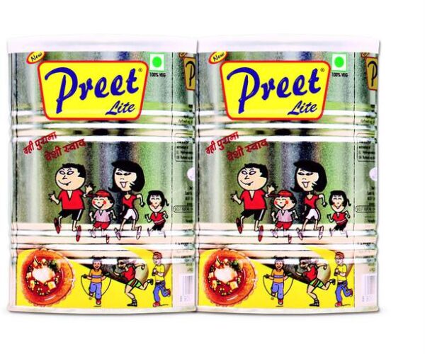 Preet Lite Cooking Medium Combo Pack of Tin - 1 L, Pack of 2