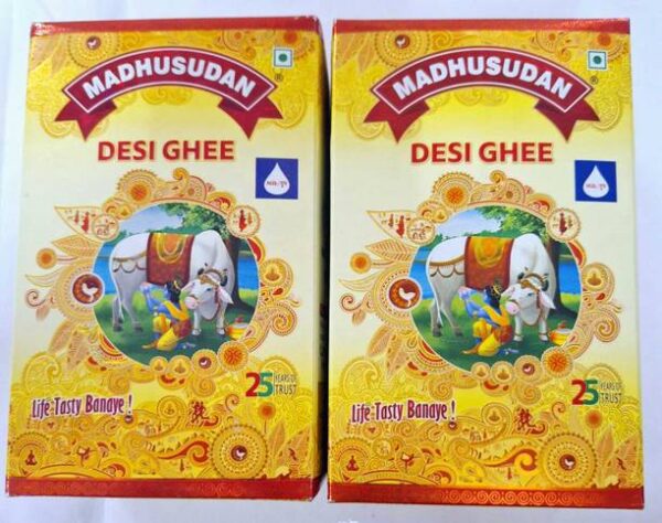 Madhusudan Desi Ghee Tetrapack - 1 L, Pack of 2