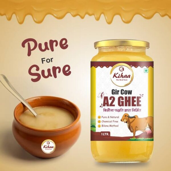 Kihaa Ghee Premium A2 Gir Cow Ghee Desi Cow Ghee Bilona... - 1 L