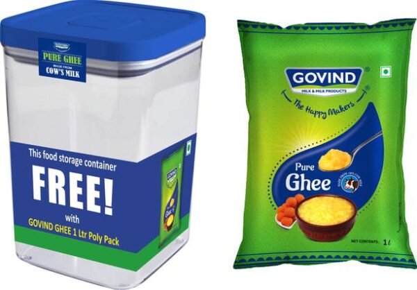 Govind Milk and milk products Milk Ghee 1 L with Free C... - 1 L