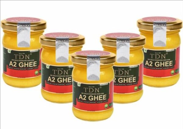 TDN A2 bilona ghee|Organic desi cow ghee|A2 Ghee|A2 cow... - 120 ml, Pack of 5