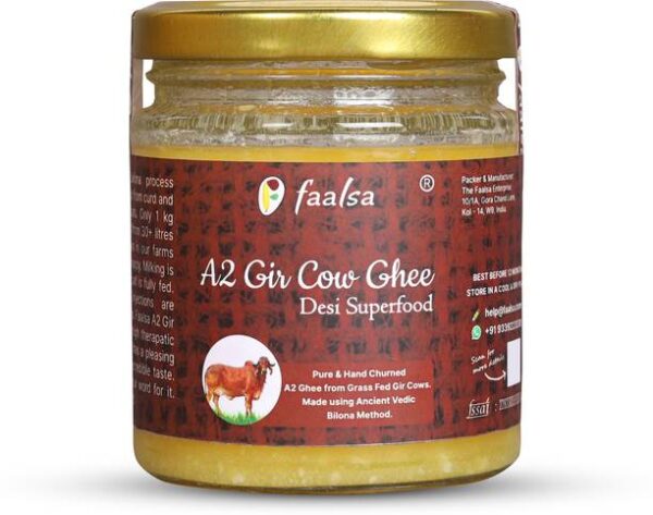 Faalsa A2 Gir Cow Ghee Desi Super Food Ghee Glass Bottl... - 150 ml
