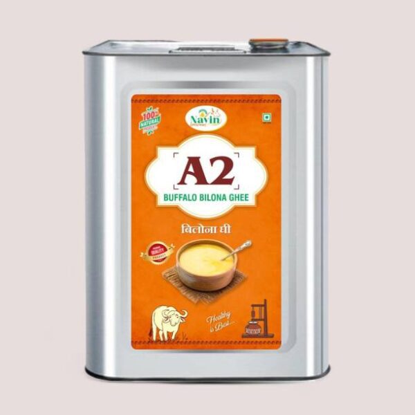 Navin Organic A2 Desi Buffalo Ghee Tin, Made from Desi ... - 2 L