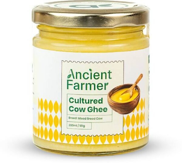 Ancient Farmer Cultured Cow Ghee Glass Bottle - 200 ml
