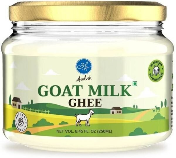 Aadvik Goat Milk Ghee 100% Pure & Natural Ghee Glass Bo... - 250 ml