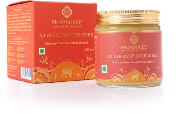 Pujashree Pure A2 Gir Cow Ghee For Puja Organic Edible ... - 120 ml