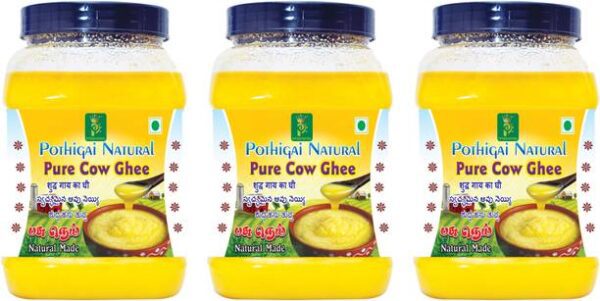 POTHIGAI NATURAL 3LITRES COMBO PURE COW GHEE 100% NATUR... - 3000 ml, Pack of 3