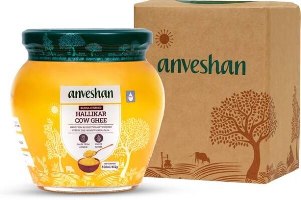 Anveshan A2 Ghee, 500 ml, Made From Desi Cow Milk by Tr... - 500 ml