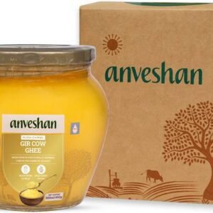 Anveshan A2 Gir Cow Ghee Bilona Method -500ML Ghee Glas... - 500 ml