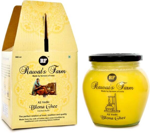 Rawat's Farm Cow Ghee Made by Curd Churning Method Ghee... - 500 ml