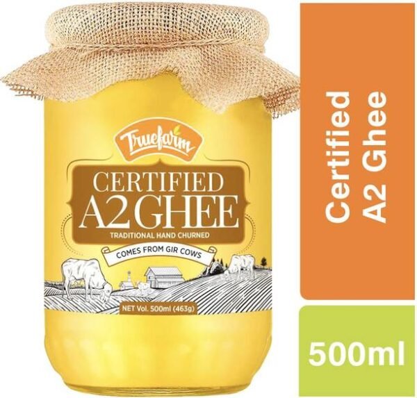 Truefarm Certified Ghee (Gir Cows) Mason Jar - 500 ml