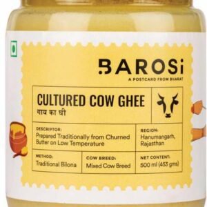 BAROSI Cultured Cow Ghee Glass Bottle - 500 ml