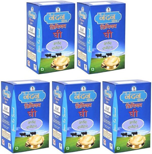 NEW NANDAN GOLD Premium Cow Ghee, 100% Natural Cow Ghee... - 500 ml, Pack of 5