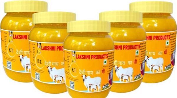 LAKSHMI PRODUCT'S 5 Litre Desi Cow Ghee Combo, Organic ... - 5000 g, Pack of 5
