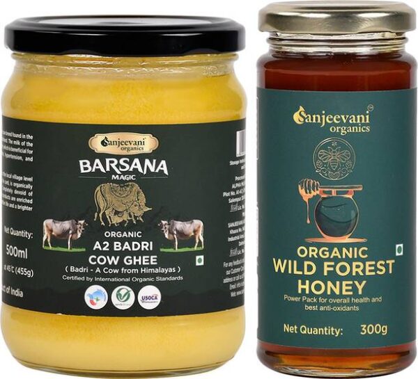 Sanjeevani organics Organic A2 Badri Ghee | Wild Forest... - 755 g, Pack of 2
