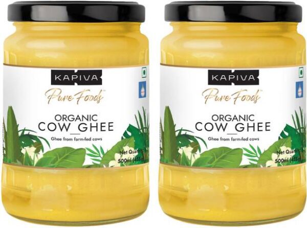 Kapiva Organic Ghee - Good Fats for Healthy Heart, Keto... - 1 kg, Pack of 2